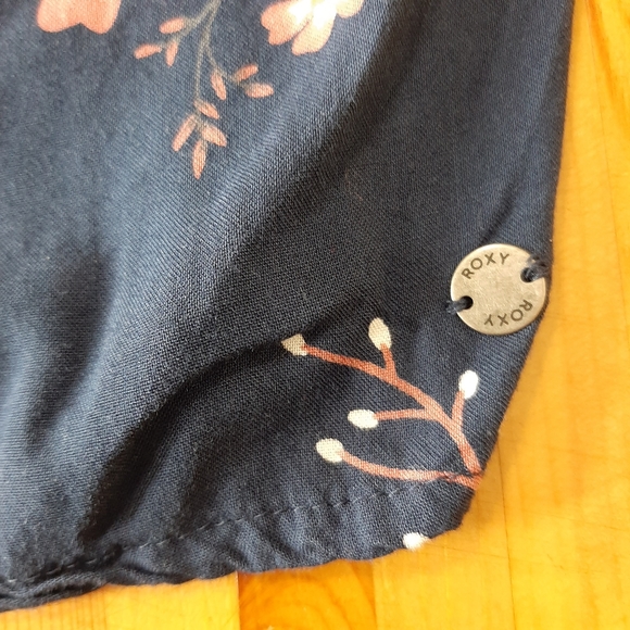 Roxy Peasant Blouse Top Blue Floral - Picture 5 of 9